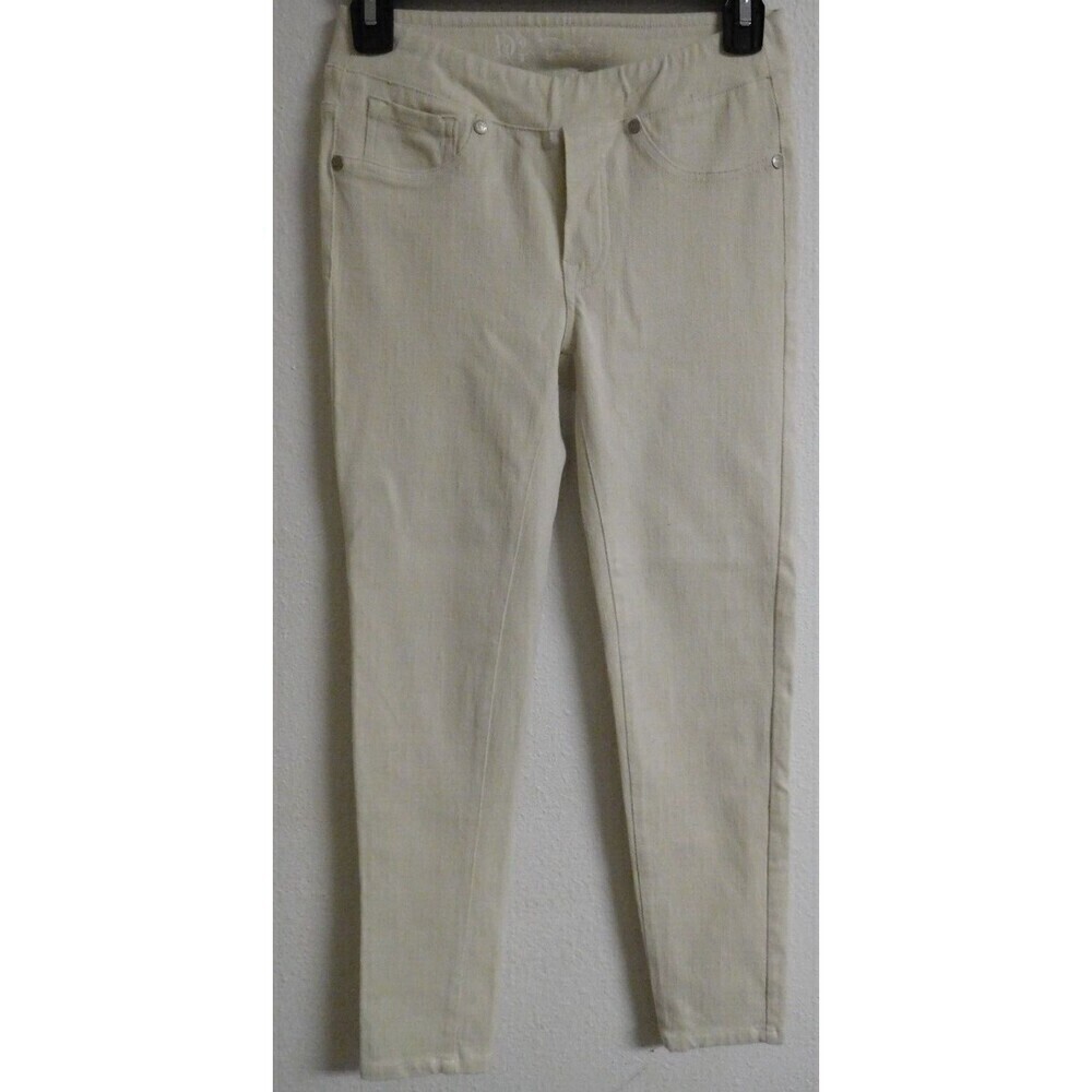 DG2 Diane Gilman Cream Colored Cotton/Spandex Pull-On Jeggings Petite XS